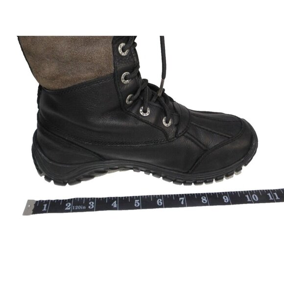 UGG Adirondack Event waterproof black & tan lace up fur lined boots women's 8 - Picture 8 of 9